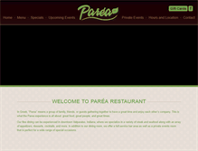 Tablet Screenshot of parearestaurant.com